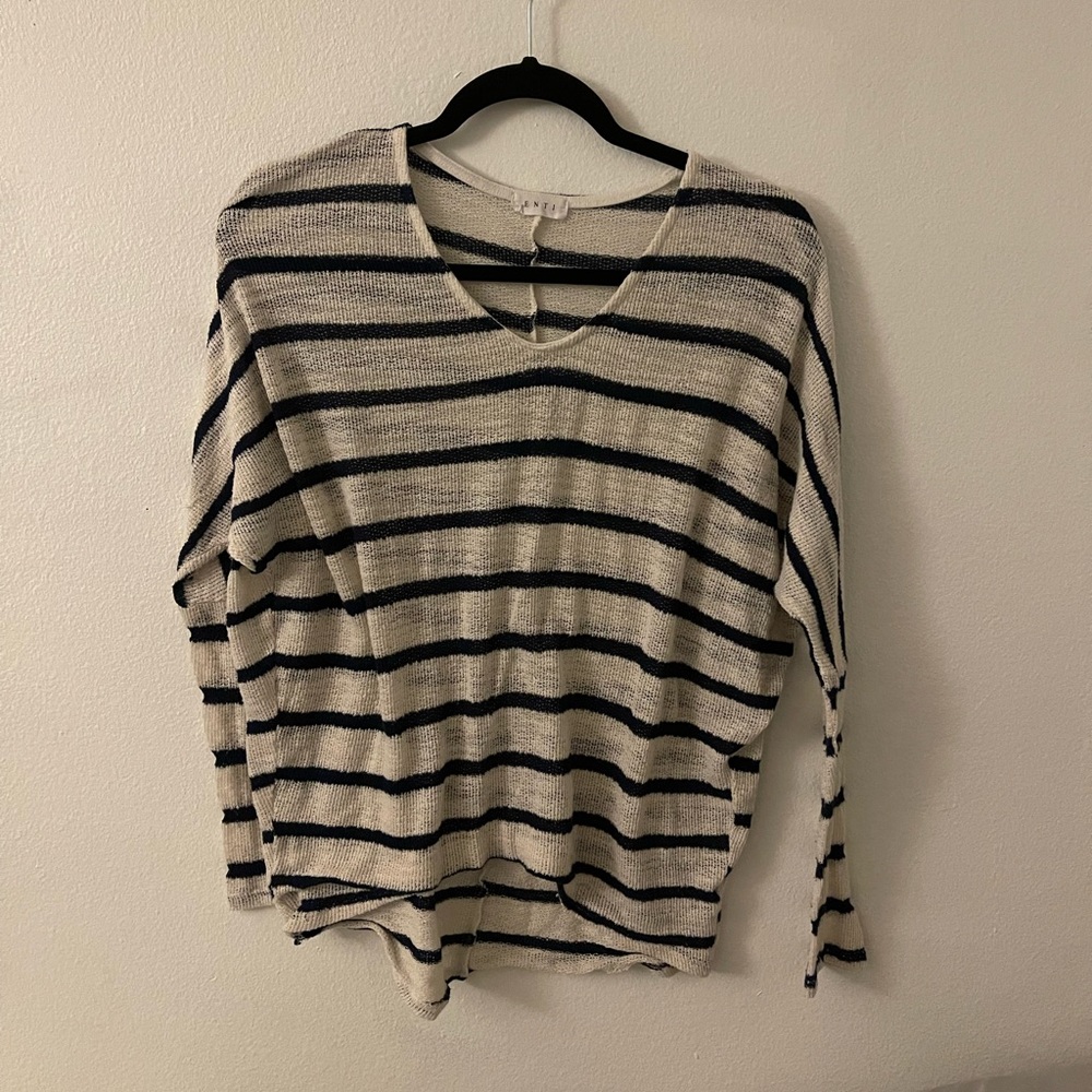 See-through striped long sleeve